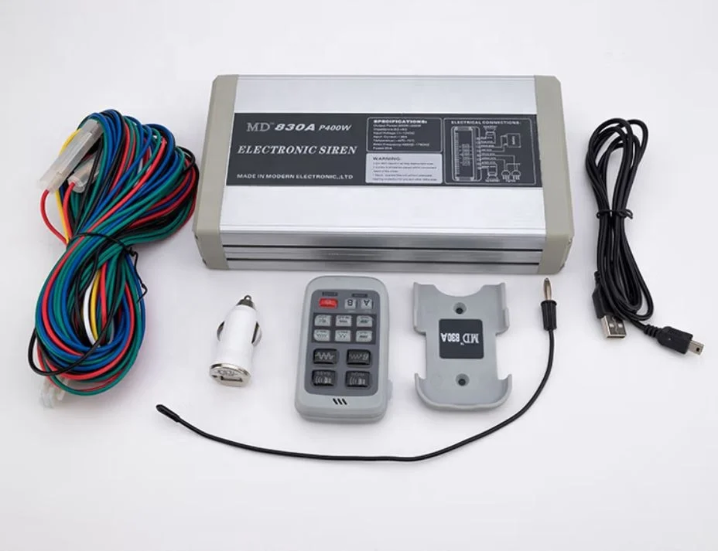 منظومة صافرة إنذار (مودرن) اللاسلكية MD 830A الاحترافية بقوة 400 واط