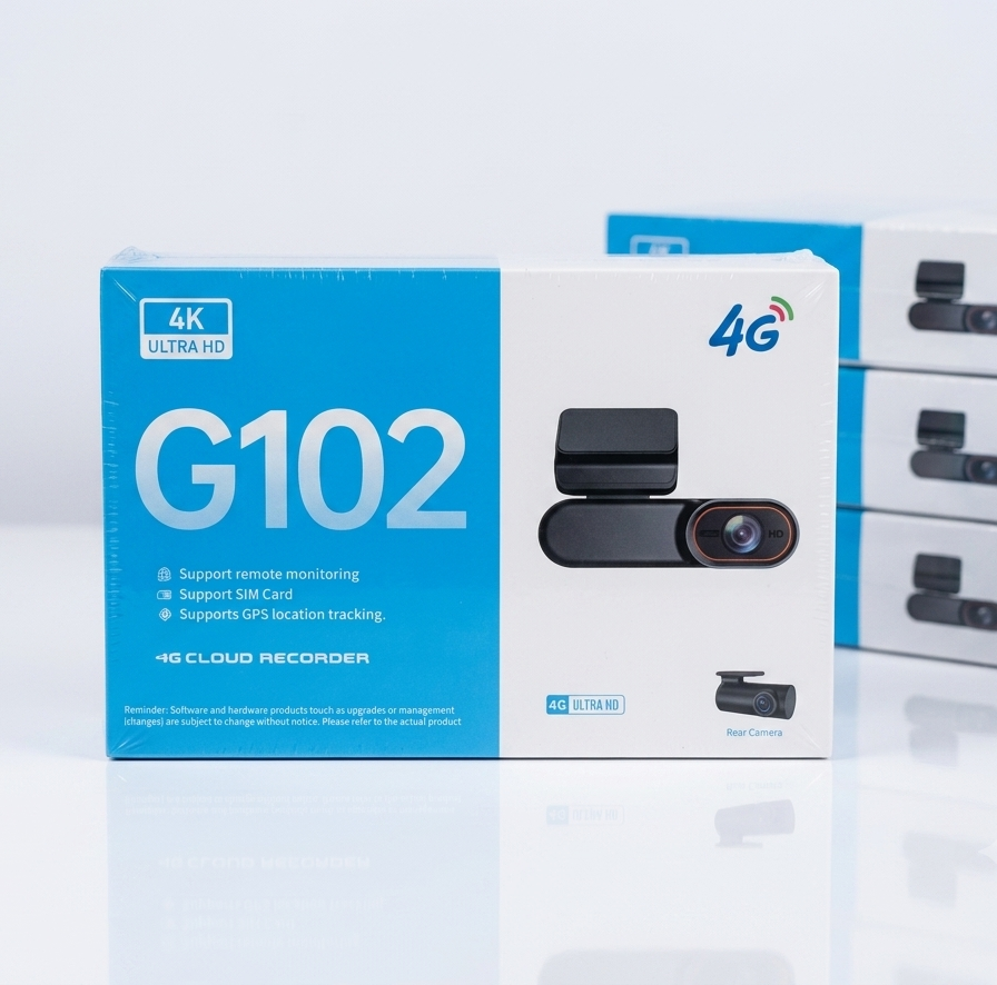 كاميرا سيارات ذكية G102 بدقة 4K - تدعم شريحة 4G وتتبع GPS وبث مباشر للهاتف