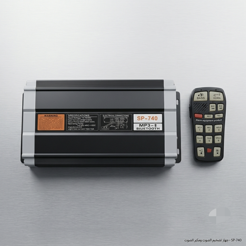منظومة صافرة إنذار السيارات اللاسلكية الذكية SP-740 بقوة 600 واط (مزودة ببلوتوث ومشغل MP3)